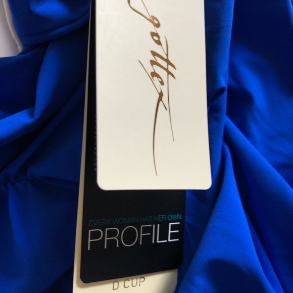 Profile By Gottex Cobalt Blue Tankini Top Built In Bra 34D NWT - Picture 10 of 10